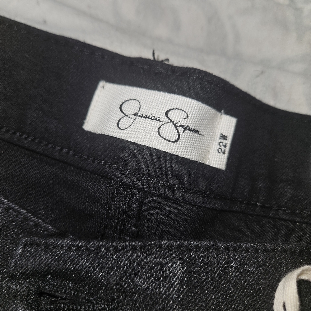 Jessica Simpson Women's Black Charmed Coated Flare Jeans Pants Plus Size - Picture 5 of 9